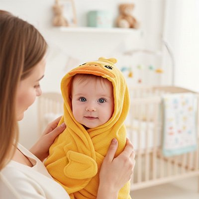 Cape de bain bébé